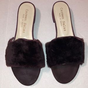 Carmen Salas sleep skin burgundy/wine Sandals